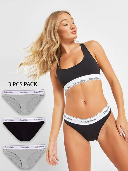 C K Classic Underwear - Women Pack Of 3 Briefs