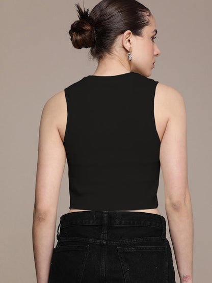 CK Women's Sleeveless Crop Tops - Effortless Elegance, Every Day