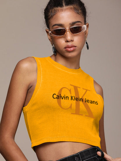 CK Women's Sleeveless Crop Tops - Effortless Elegance, Every Day