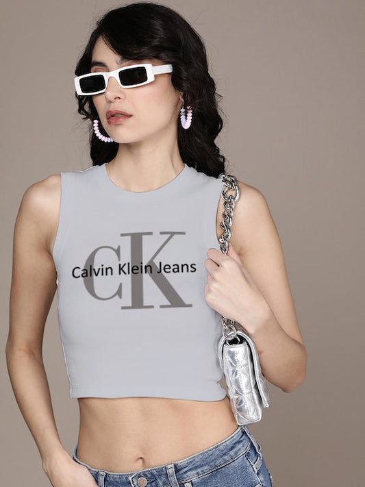 CK Women's Sleeveless Crop Tops - Effortless Elegance, Every Day