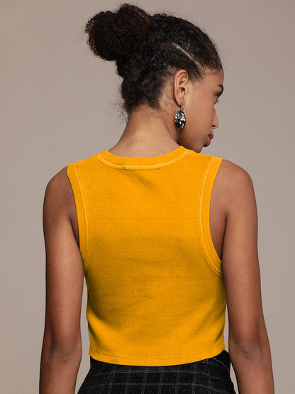 CK Women's Sleeveless Crop Tops - Effortless Elegance, Every Day